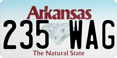 AR license plate 235WAG