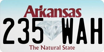 AR license plate 235WAH