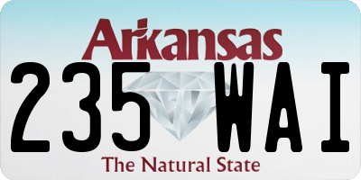 AR license plate 235WAI
