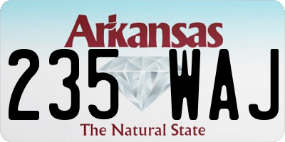 AR license plate 235WAJ