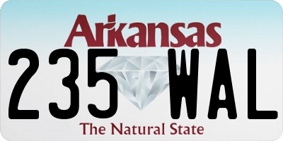 AR license plate 235WAL