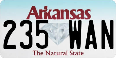 AR license plate 235WAN