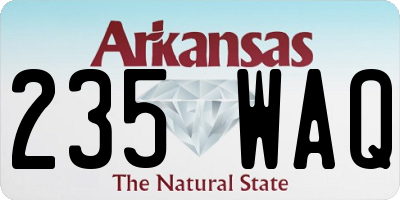 AR license plate 235WAQ