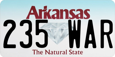 AR license plate 235WAR