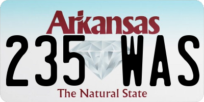 AR license plate 235WAS