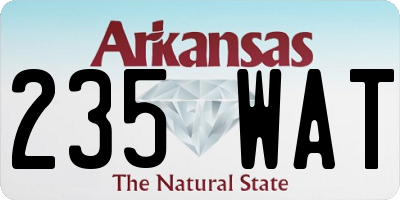 AR license plate 235WAT