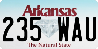 AR license plate 235WAU