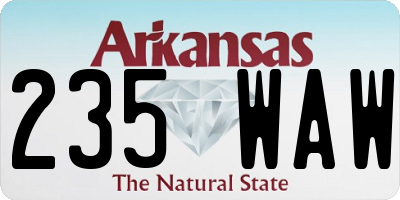 AR license plate 235WAW