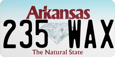 AR license plate 235WAX