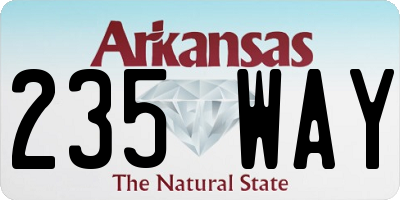 AR license plate 235WAY