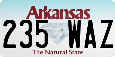 AR license plate 235WAZ