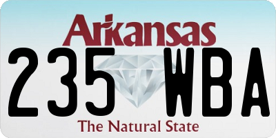 AR license plate 235WBA