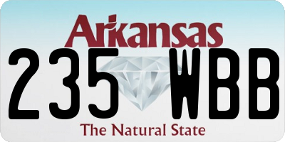 AR license plate 235WBB