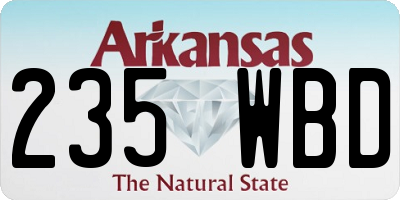 AR license plate 235WBD