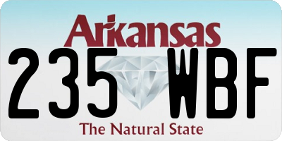 AR license plate 235WBF