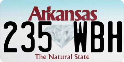 AR license plate 235WBH
