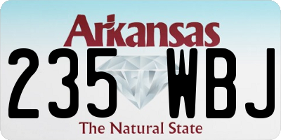 AR license plate 235WBJ