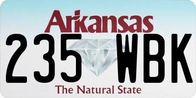 AR license plate 235WBK