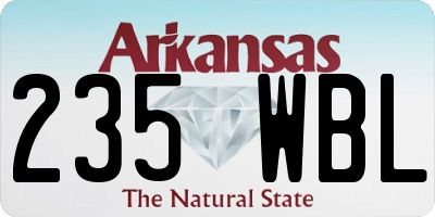 AR license plate 235WBL