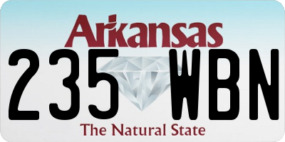 AR license plate 235WBN