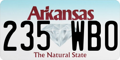 AR license plate 235WBO