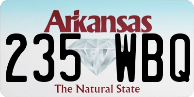AR license plate 235WBQ