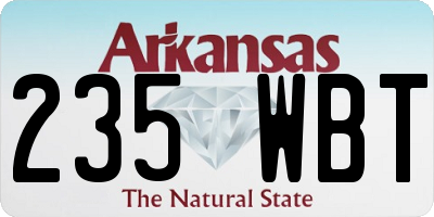 AR license plate 235WBT