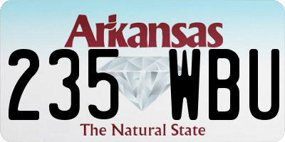 AR license plate 235WBU