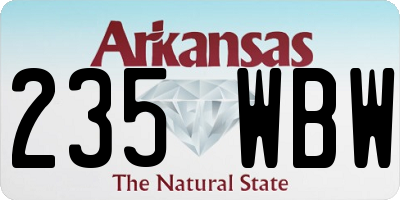 AR license plate 235WBW