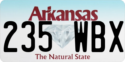 AR license plate 235WBX