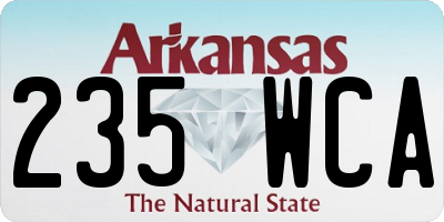 AR license plate 235WCA