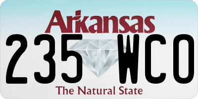 AR license plate 235WCO