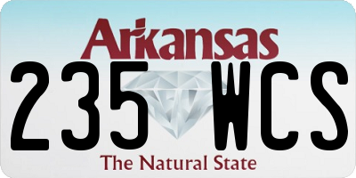 AR license plate 235WCS