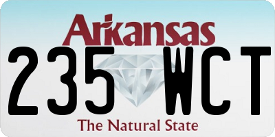 AR license plate 235WCT