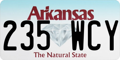 AR license plate 235WCY