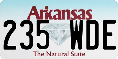 AR license plate 235WDE