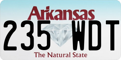 AR license plate 235WDT