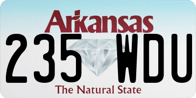 AR license plate 235WDU