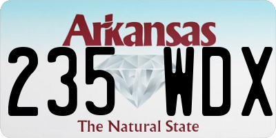 AR license plate 235WDX