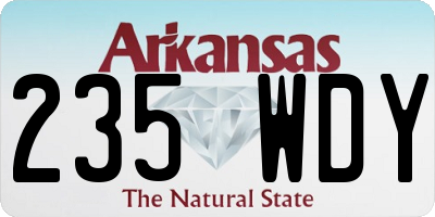 AR license plate 235WDY