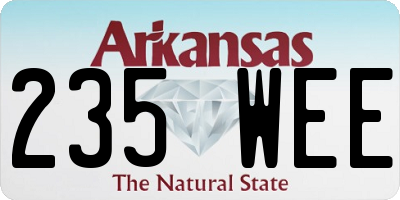 AR license plate 235WEE