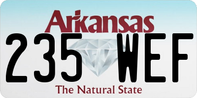 AR license plate 235WEF