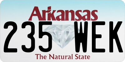AR license plate 235WEK