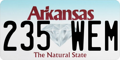 AR license plate 235WEM