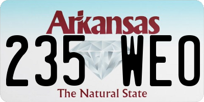 AR license plate 235WEO
