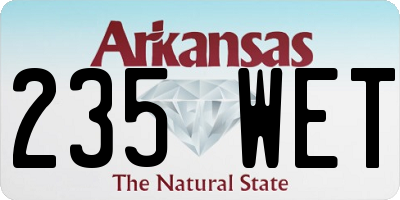 AR license plate 235WET