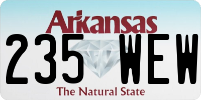 AR license plate 235WEW