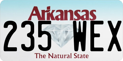 AR license plate 235WEX