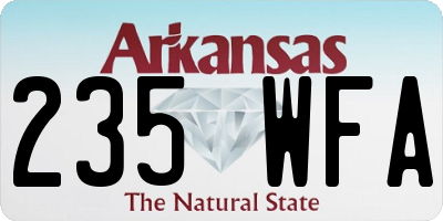 AR license plate 235WFA