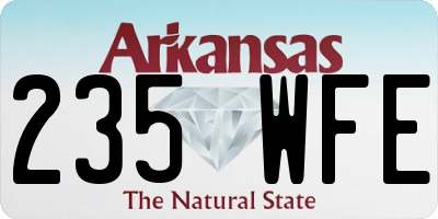 AR license plate 235WFE